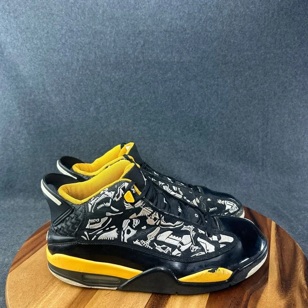 Jordan Dub Zero Black Varsity Maize Etched Sneakers 311046-071 Mens 12 2008